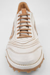 WYRE off-white & cognac nappa sneakers.