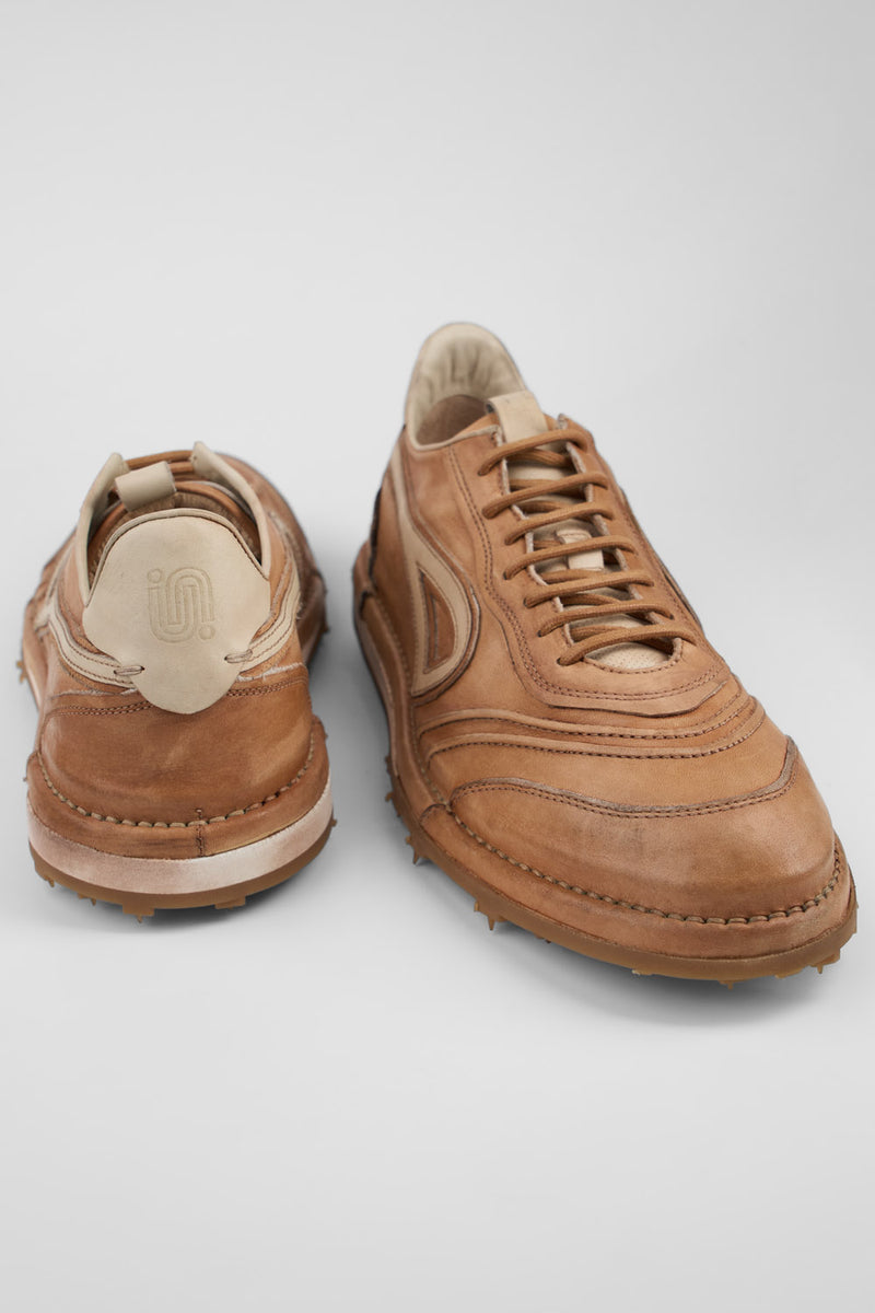 WYRE desert-tan nappa sneakers.