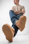WYRE desert-tan nappa sneakers.