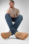 WYRE desert-tan nappa sneakers.