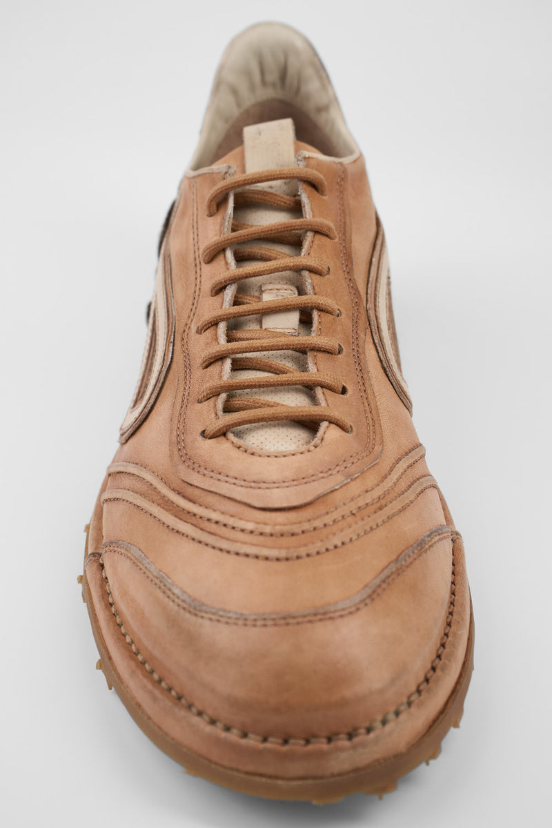 WYRE desert-tan nappa sneakers.