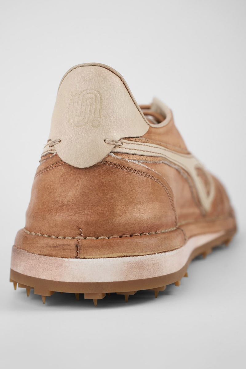 WYRE desert-tan nappa sneakers.