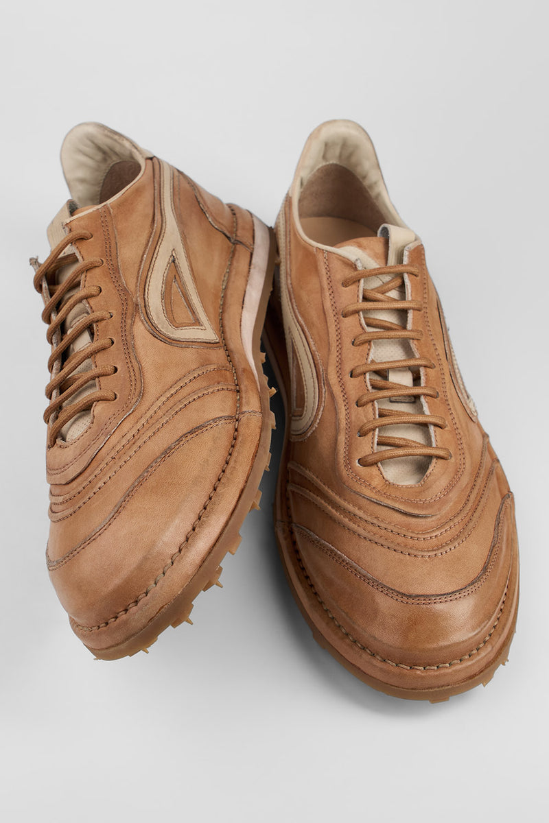 WYRE desert-tan nappa sneakers.