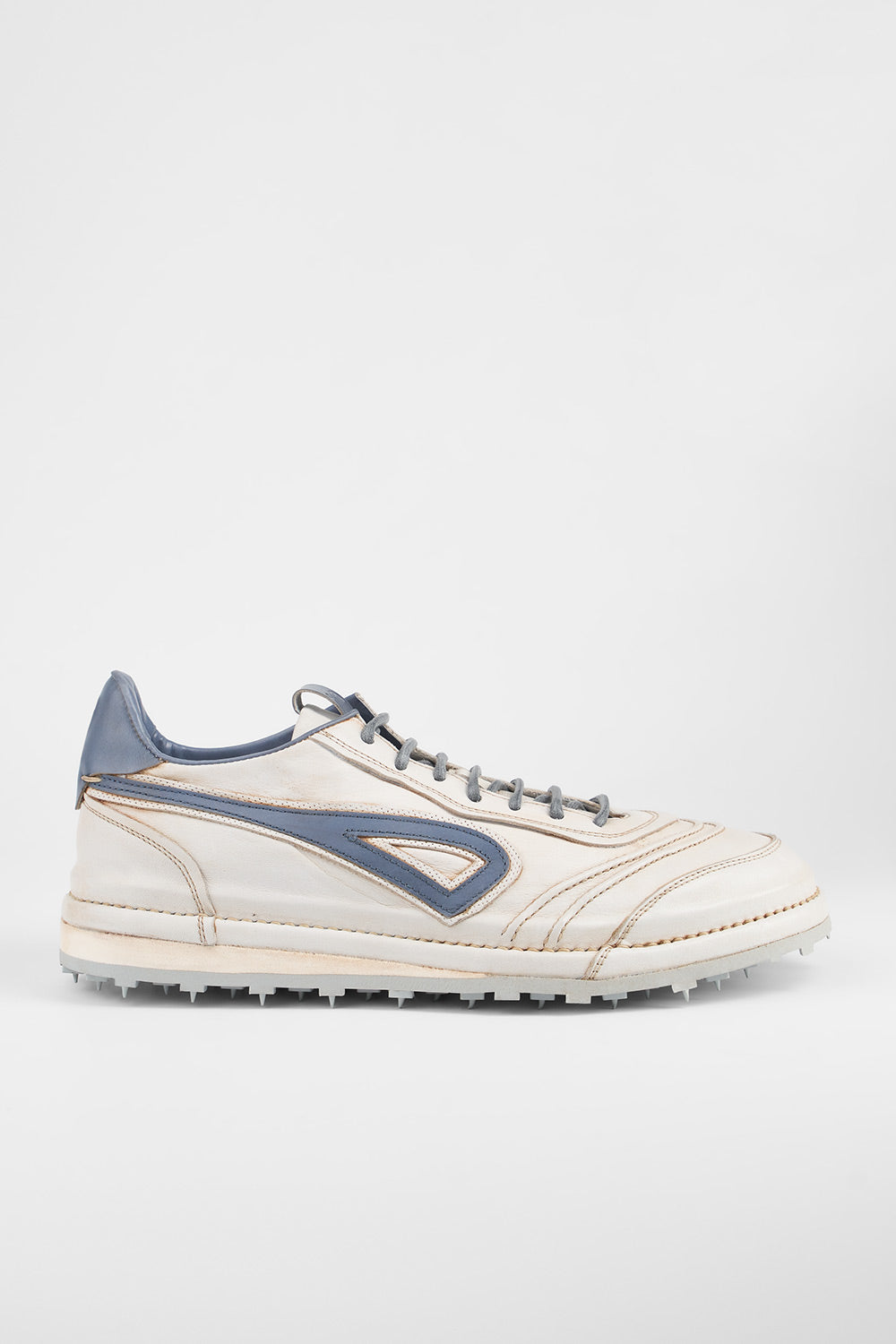 WYRE off-white & blue nappa sneakers.
