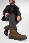 YALE tundra-brown welted oxford lace up boots.
