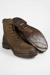 YALE tundra-brown welted oxford lace up boots.