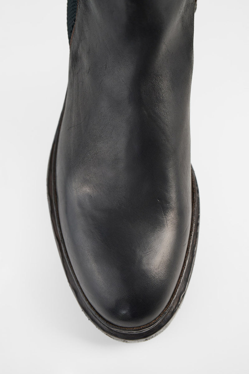 YALE matte-black welted chelsea boots.