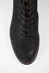 YALE matte-black welted oxford lace up boots.