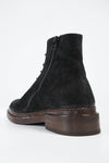 YALE matte-black welted oxford lace up boots.
