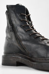 YALE matte-black welted oxford lace-up boots.