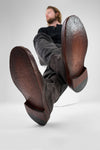 YORK lava-grey suede welted laceless boots.