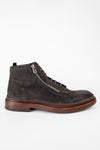 YORK lava-grey suede welted chukka boots.
