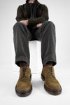 YORK tundra-brown suede welted derby shoes.