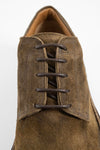 YORK tundra-brown suede welted derby shoes.