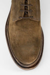 YORK tundra-brown suede welted derby shoes.