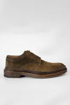 YORK tundra-brown suede welted derby shoes.