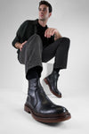 YORK urban-black welted laceless boots.