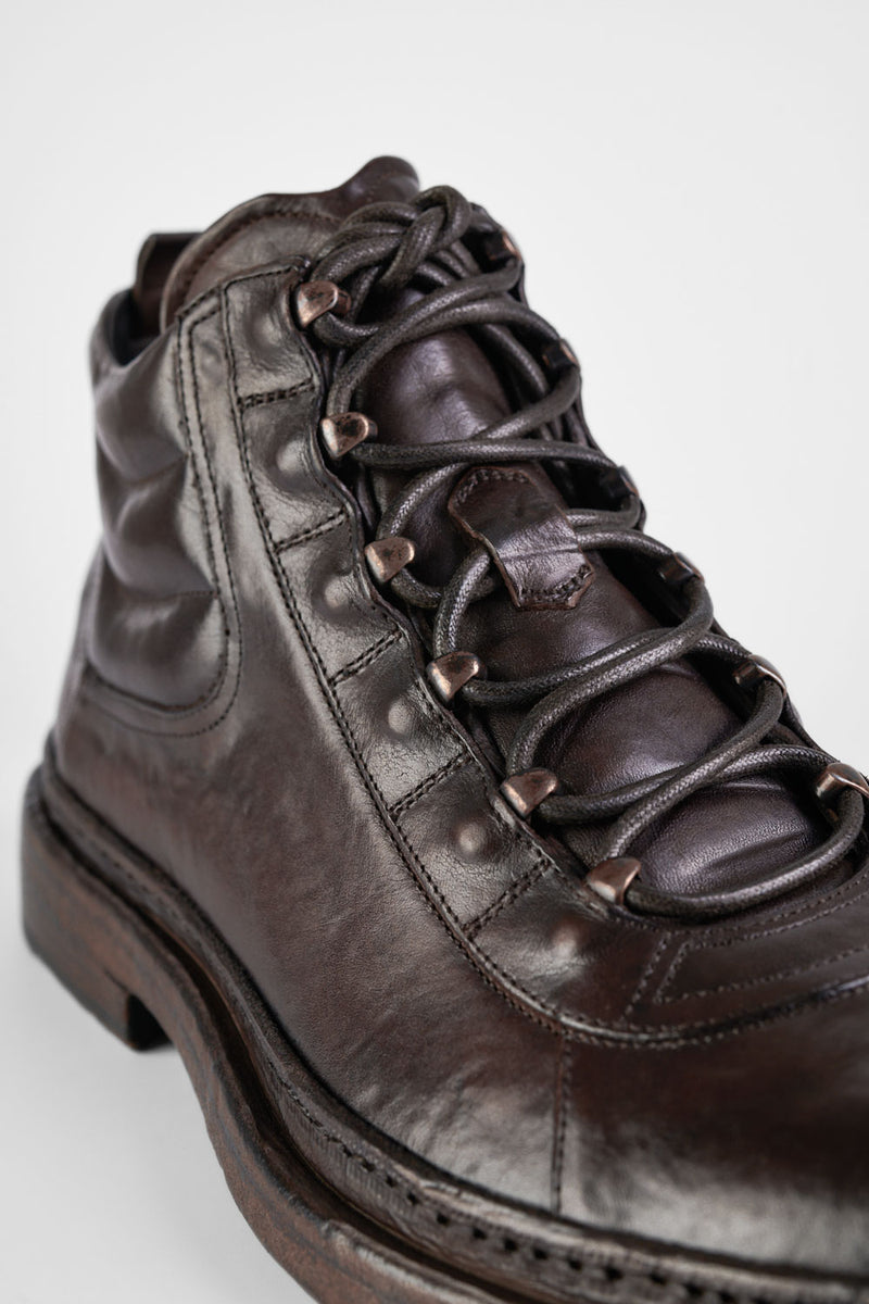 YORK rich-cocoa urban hiker welted boots.