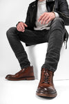 YORK cognac welted chukka boots.