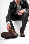 YORK cognac welted chukka boots.