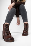 BERKELEY dark-hazel lace-up boots.