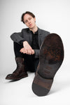 UNTAMED STREET Men Brown Buffalo-Leather Military Boots YORK