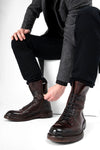 UNTAMED STREET Men Brown Buffalo-Leather Military Boots YORK