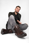 UNTAMED STREET Men Brown Calf-Leather High Top Sneakers SOHO