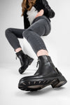 ASTON urban-black front-zip ankle boots.