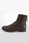 SLOANE coffee-brown lace-up boots.