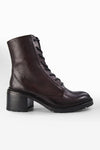 REGENT burnt-mauve lace-up boots.