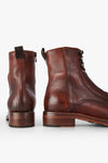 ASTON terra-brown hidden lace-up boots.