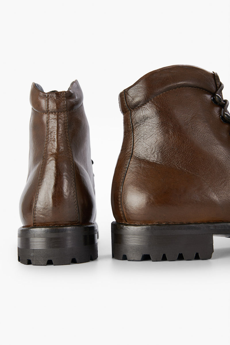 CAMDEN toasted-brown combat boots.