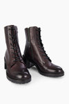 REGENT burnt-mauve lace-up boots.