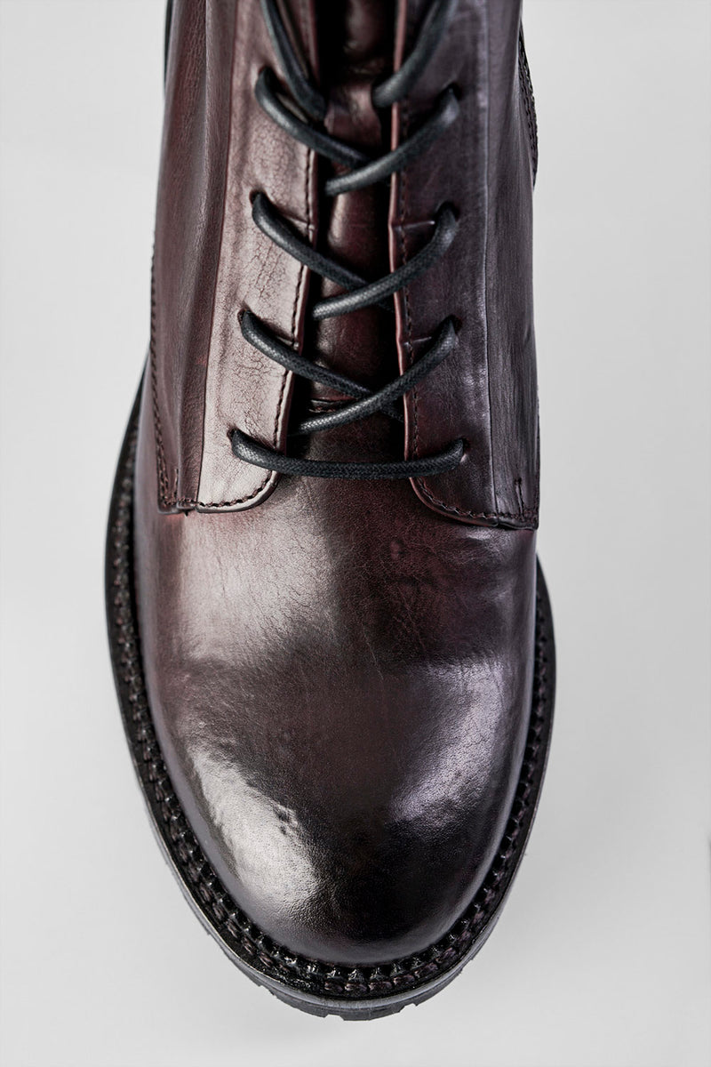 REGENT burnt-mauve lace-up boots.