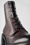 REGENT burnt-mauve lace-up boots.