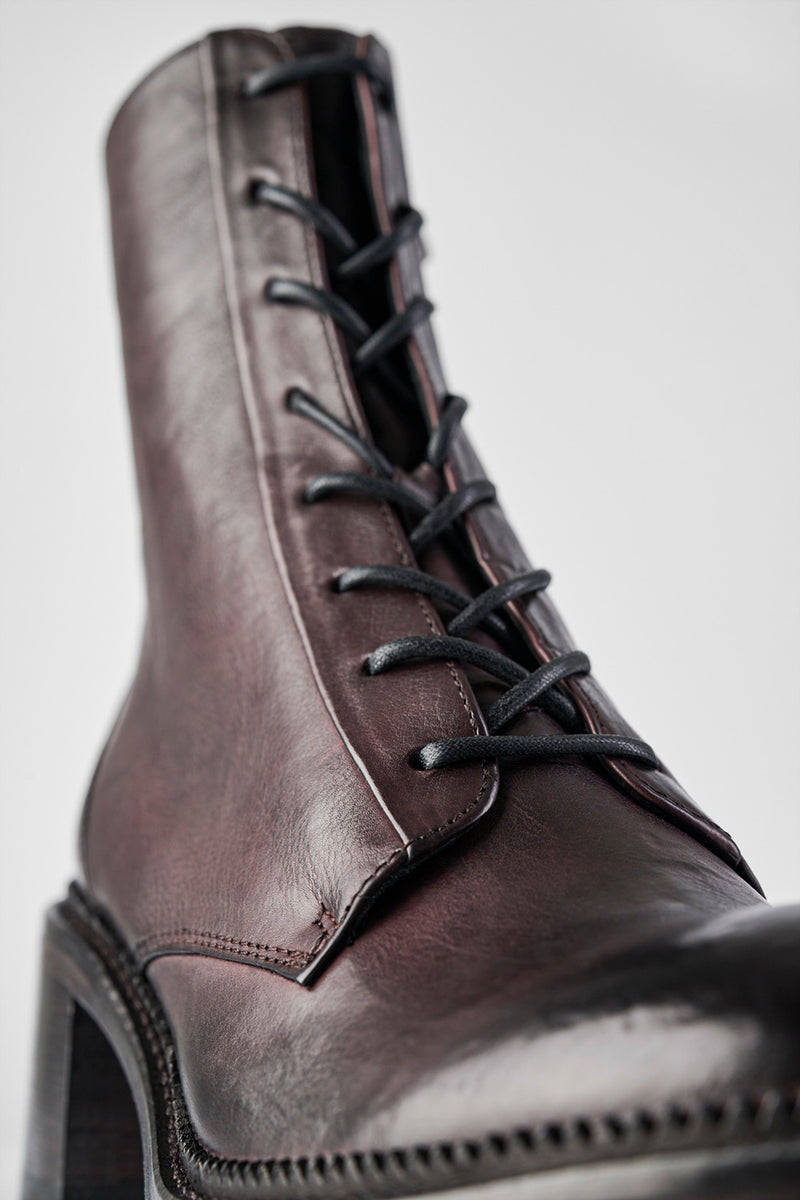 REGENT burnt-mauve lace-up boots.