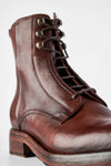 ASTON terra-brown hidden lace-up boots.