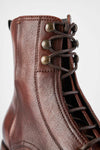 ASTON terra-brown hidden lace-up boots.