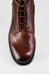 ASTON terra-brown hidden lace-up boots.