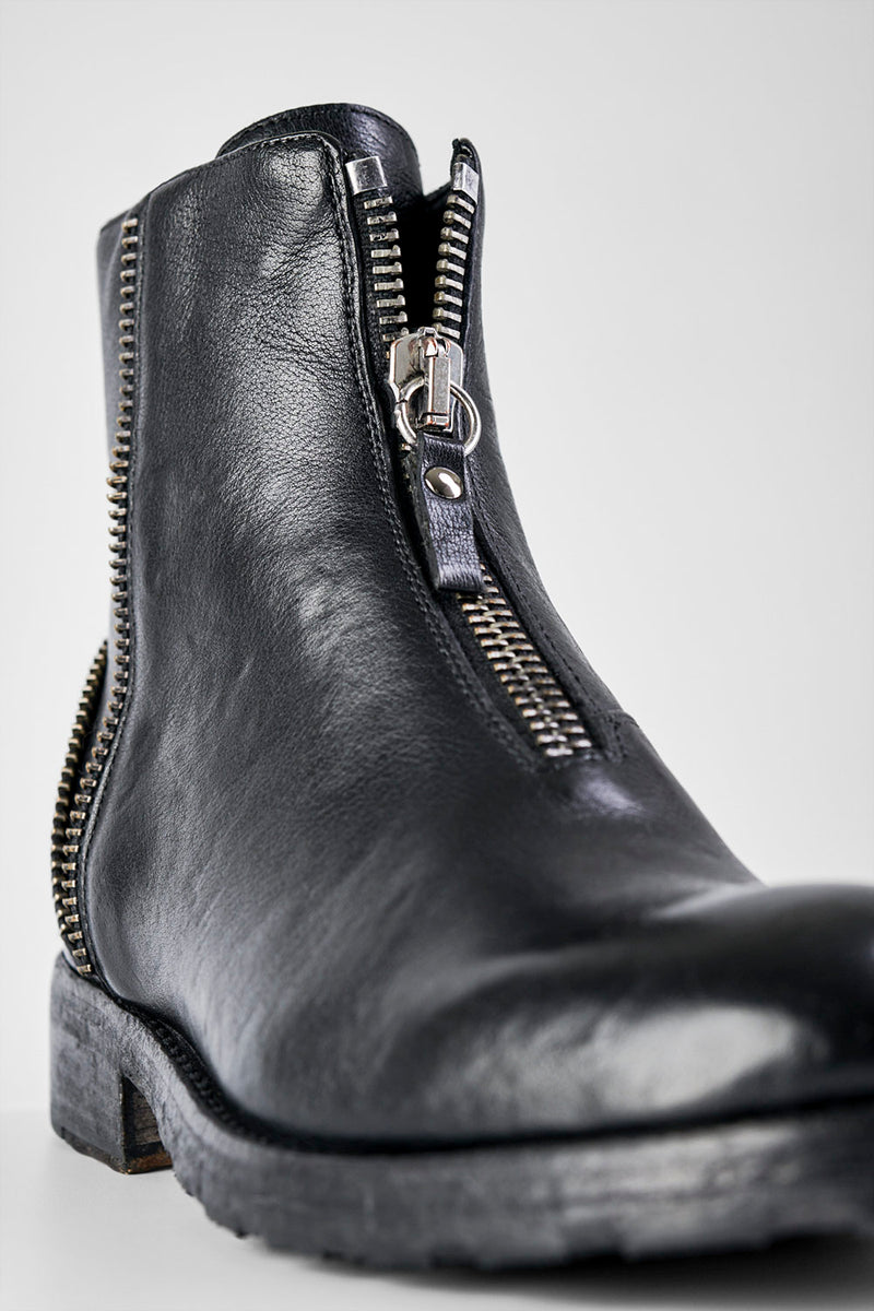 ASTON urban-black front-zip ankle boots.