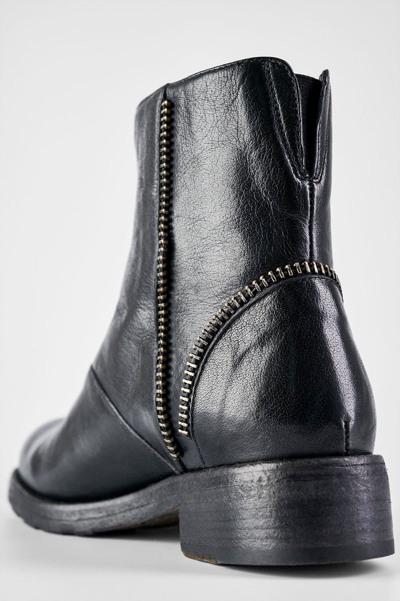 ASTON urban-black front-zip ankle boots.