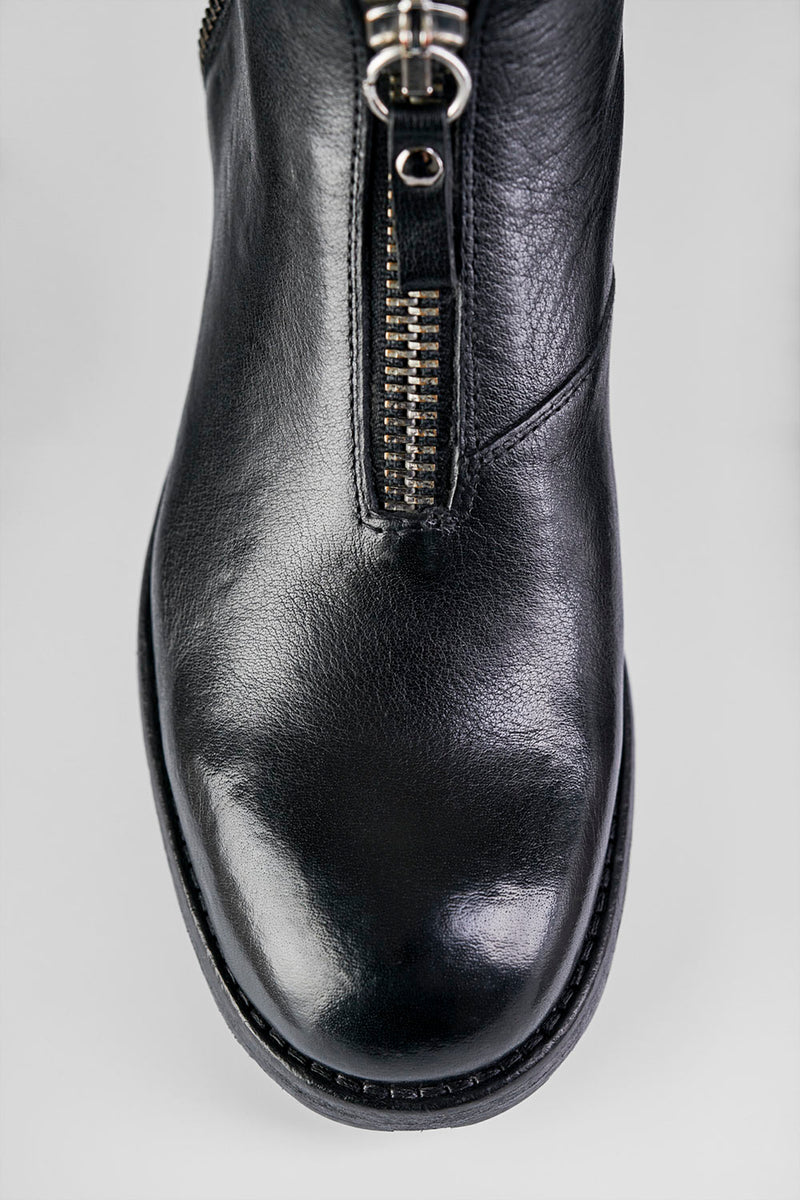 ASTON urban-black front-zip ankle boots.