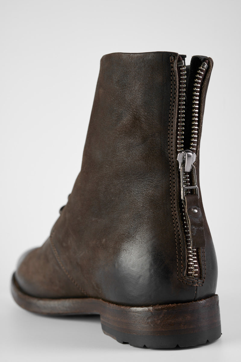 SLOANE coffee lace-up boots.