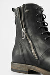 SLOANE black-ash lace-up boots.