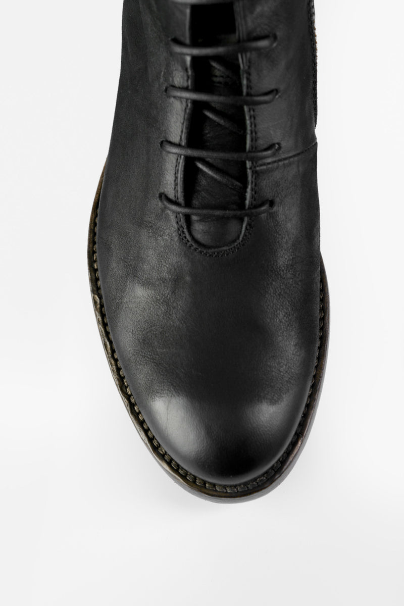 SLOANE black-ash lace-up boots.