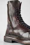 UNTAMED STREET Men Brown Buffalo-Leather Military Boots YORK