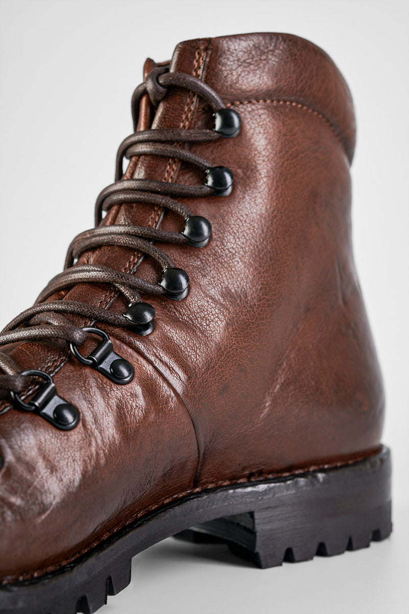 CAMDEN toasted-brown combat boots.