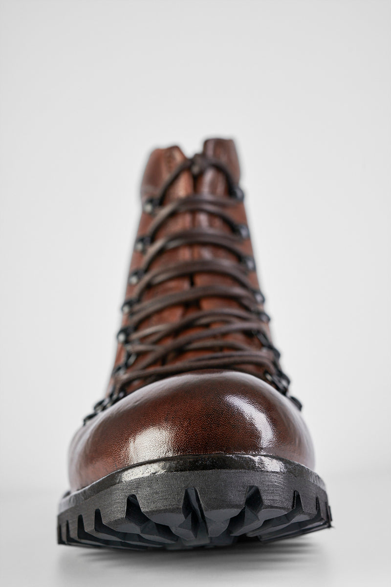 CAMDEN toasted-brown combat boots.