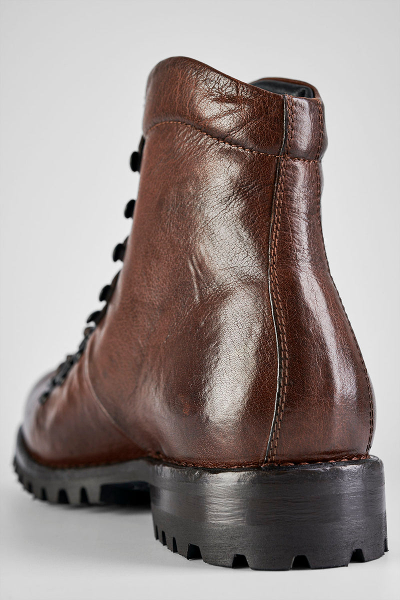 CAMDEN toasted-brown combat boots.